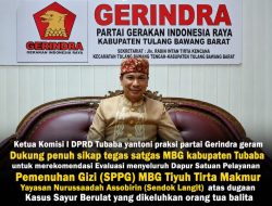 Ketua Komisi I DPRD Tubaba Dorong Rekomendasi Evaluasi Dapur MBG ke BGN, Kasus Sayur Berulat